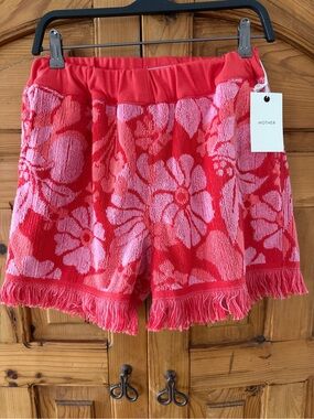 MOTHER 🌺🌸Throw in The Towel, The Sunburn Shorts, Floral Terry Fringe  NWT size S